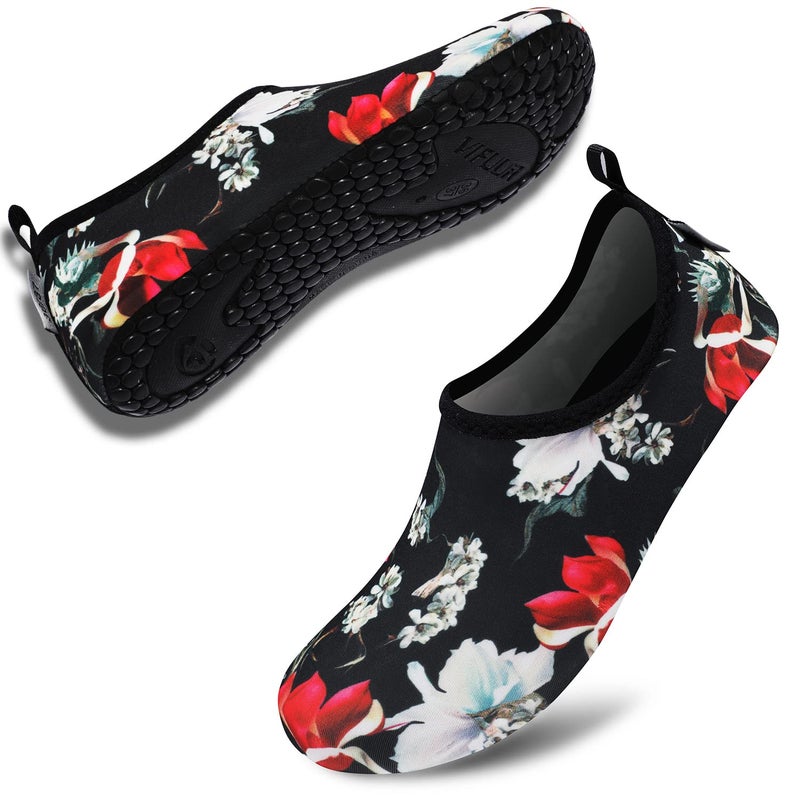 VIFUUR Water Sports Unisex Shoes Black Flower - 5.5-6.5 W US/ 4.5-5.5 M US (36-37) - Image 4
